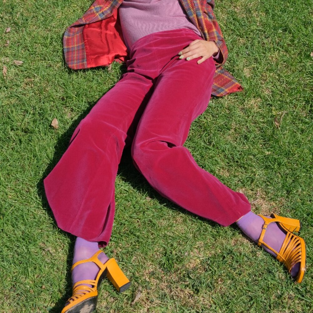 Vintage Koret of California Fuchsia Pink Velvet Pants